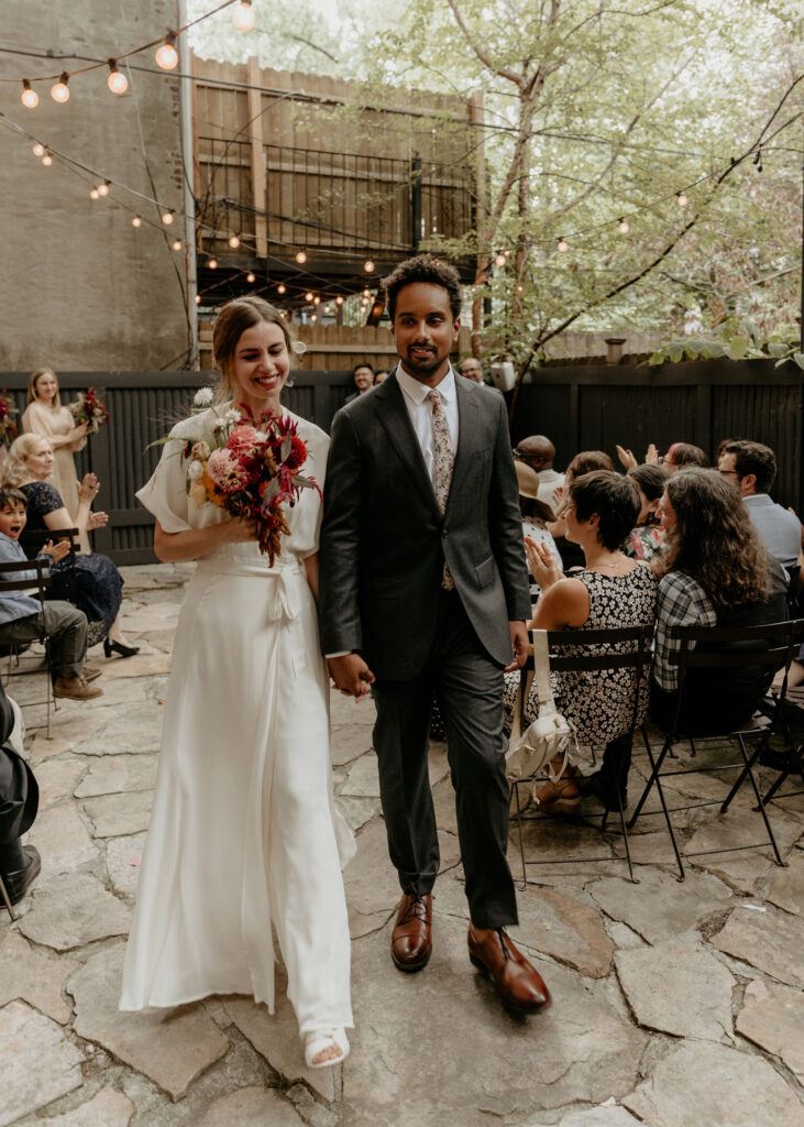 Romantic wedding ceremony at Maison May during intimate wedding in New York
