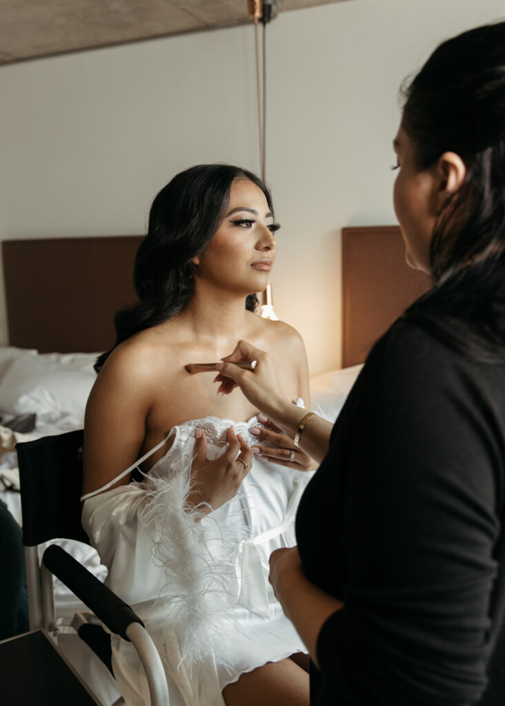 Bride getting ready photo at the Boro Hotel in Long Island City