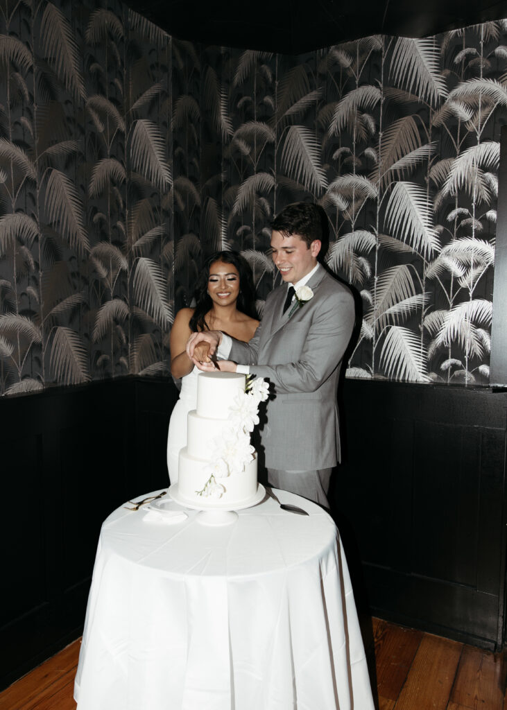 An elegant, editorial wedding portrait at a 501 Union Wedding in Brooklyn