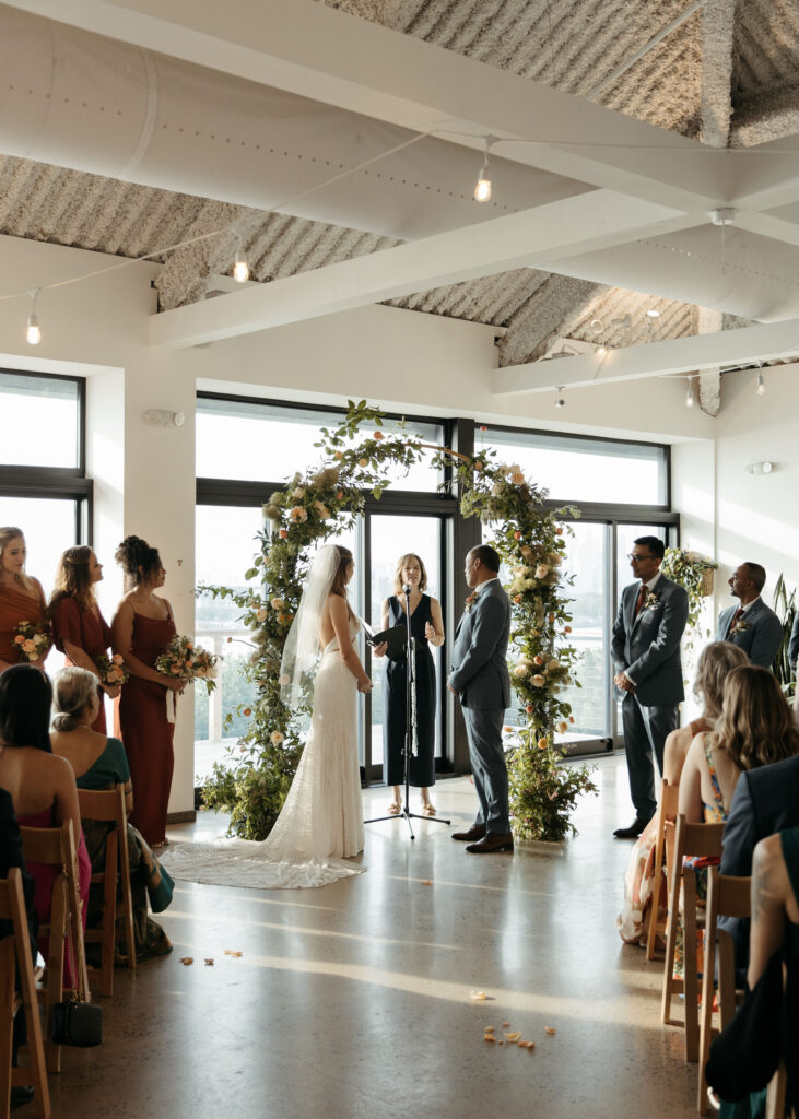 intimate wedding ceremony at Brooklyn Grange