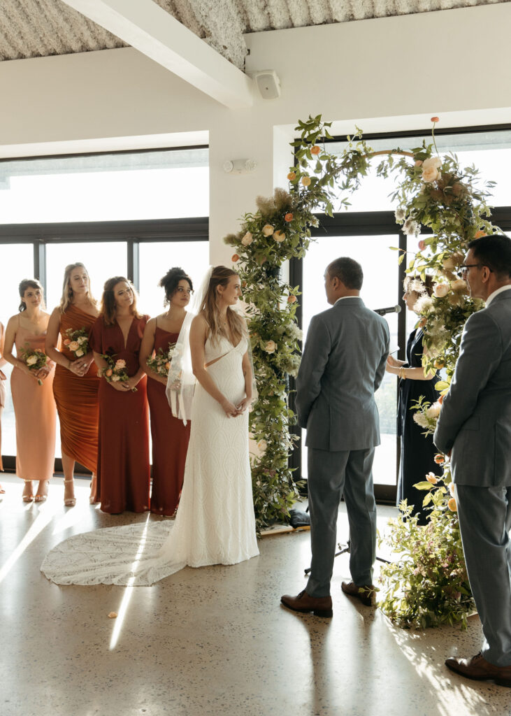 intimate wedding ceremony at Brooklyn Grange