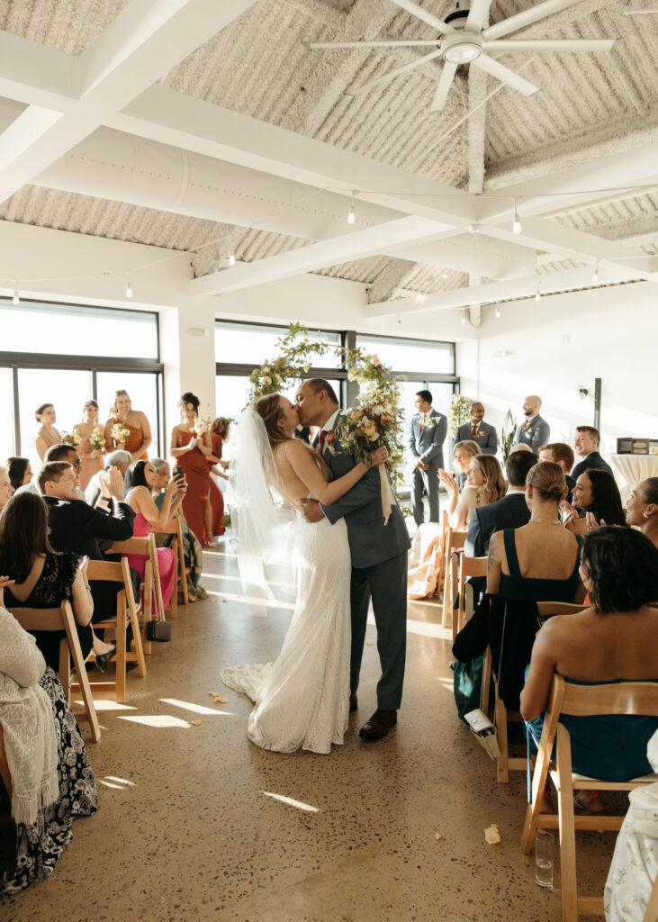 intimate wedding ceremony at Brooklyn Grange