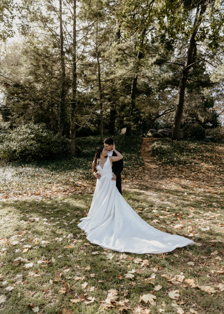 bride and groom get married in central park