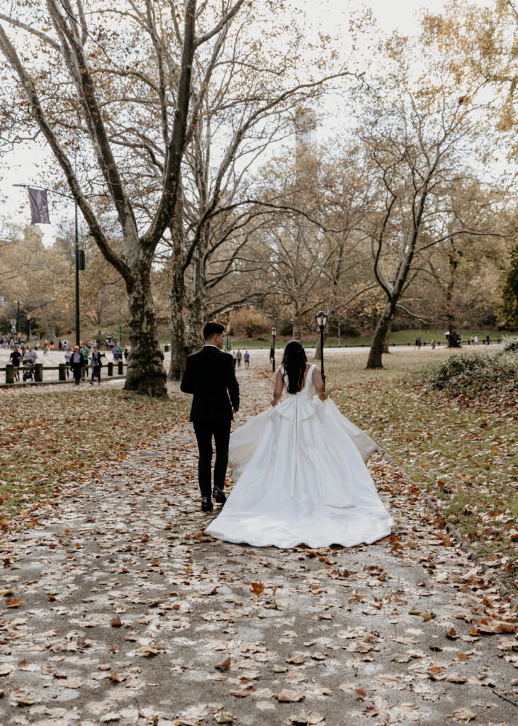central park bride and groom