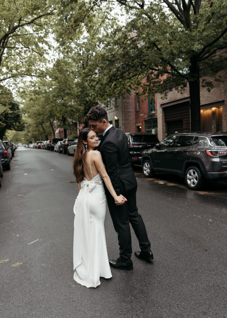 bride and groom downtown Brooklyn wedding portraits