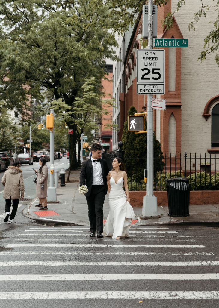 bride and groom downtown Brooklyn wedding portraits