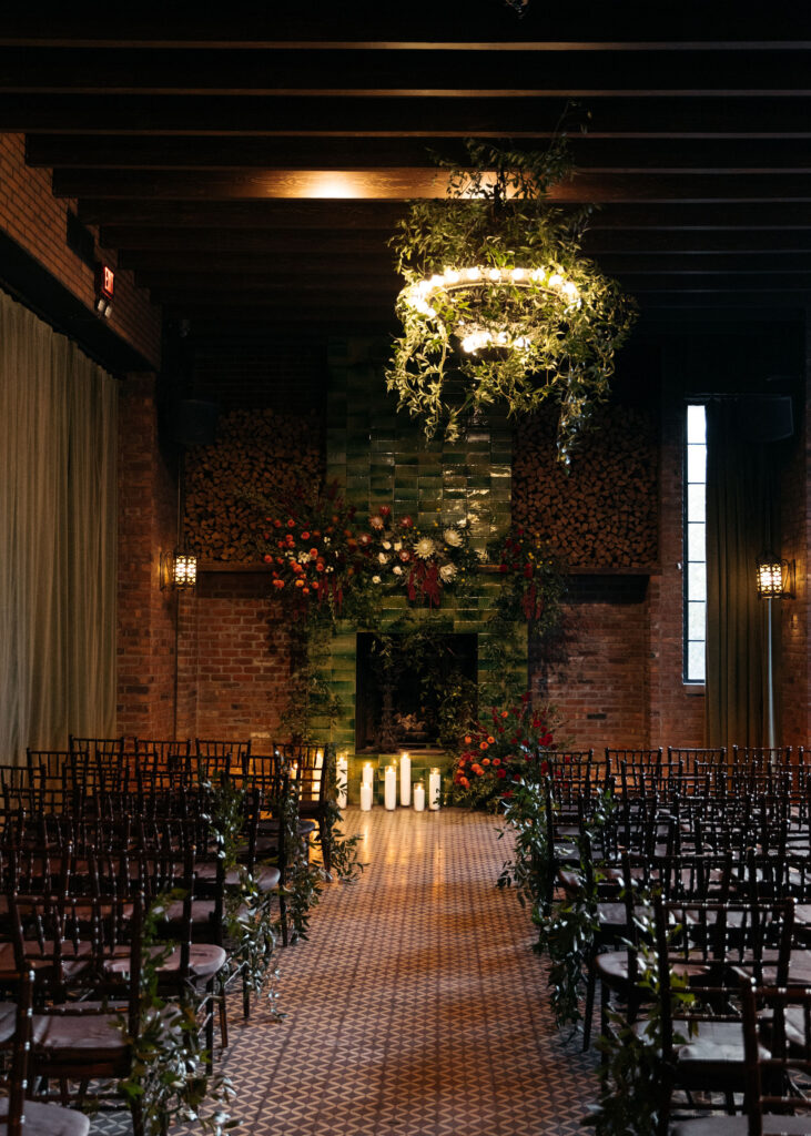 bowery hotel wedding ceremony set up